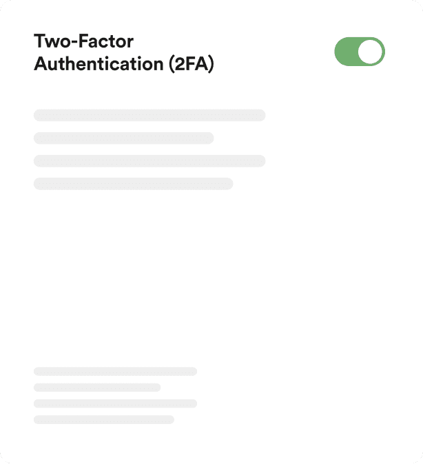 Two-factor authentication panel